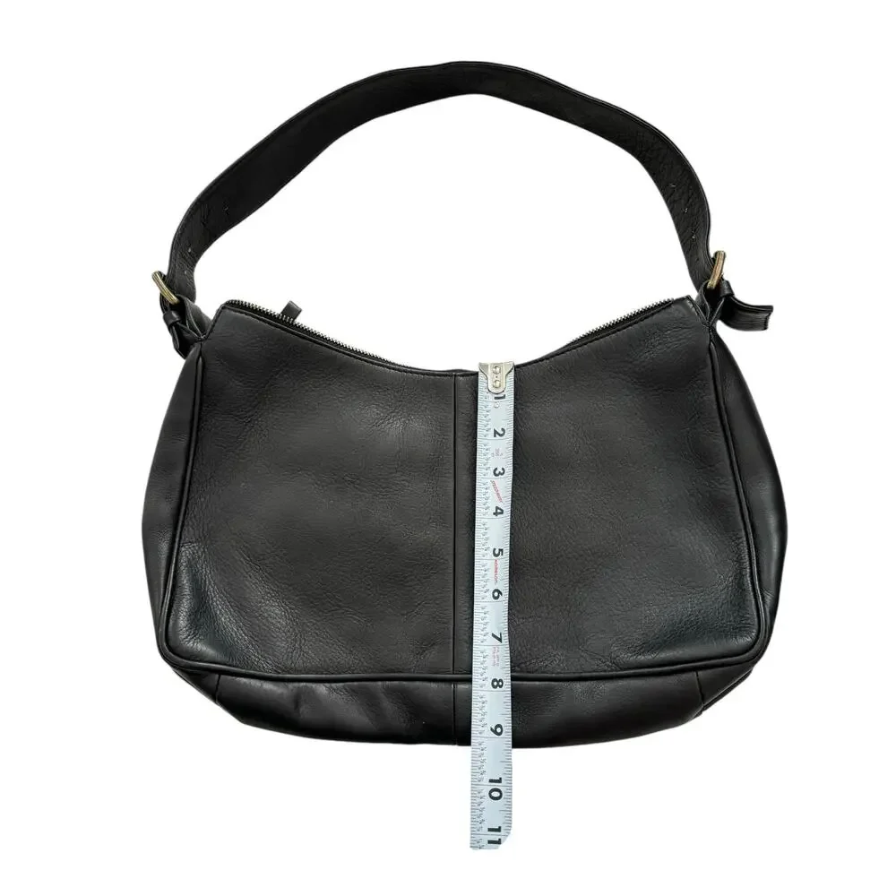 HOBO INTERNATIONAL BLACK LEATHER SHOULDER BAG CASUAL CLASSIC 13"x 8" - Picture 6 of 12